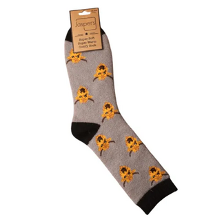 Jess & Lou Men's Socks Super Soft Highland Cow grey