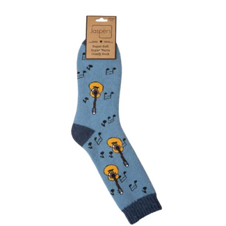 Jess & Lou Men's Socks Super Soft Guitar blue