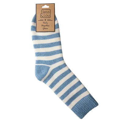 Jess & Lou Socken Ribbed Stripe cornflower