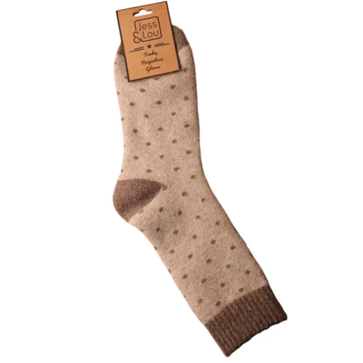 Jess & Lou Socken Ribbed Dots cappuccino