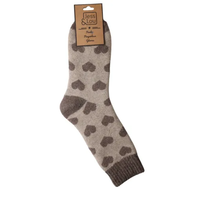 Jess & Lou Socks Ribbed Heart cappuccino