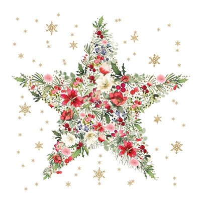 Paperproducts Design Papierservietten Beautiful Christmas Star white