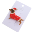Red Cuckoo Hair Clip Xmas Sausage Dog