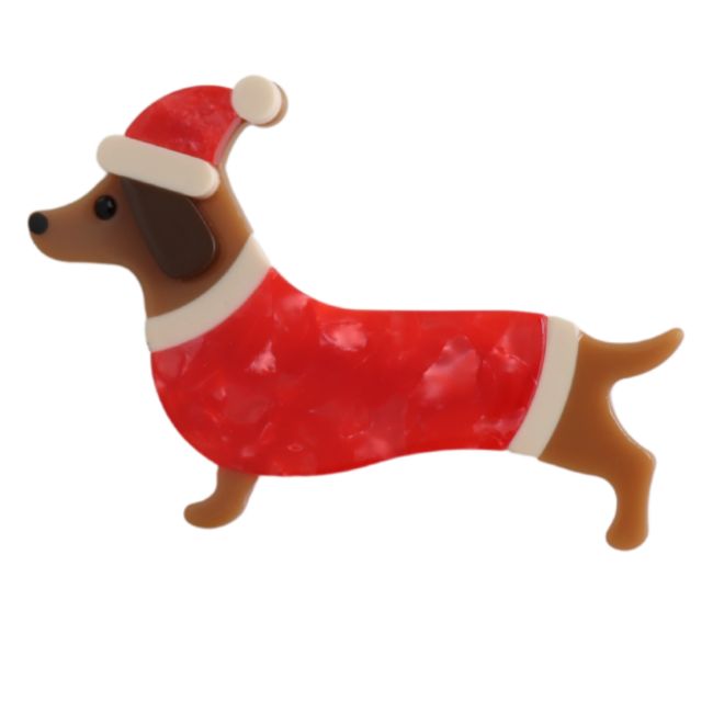 Haarclip Xmas Sausage Dog