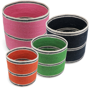 Rex London Jute Aufbewahrungskorb rund 4er Set large