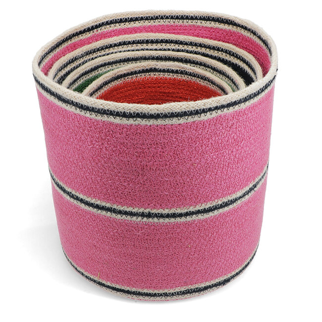 Jute Storage Basket round Set of 4 large