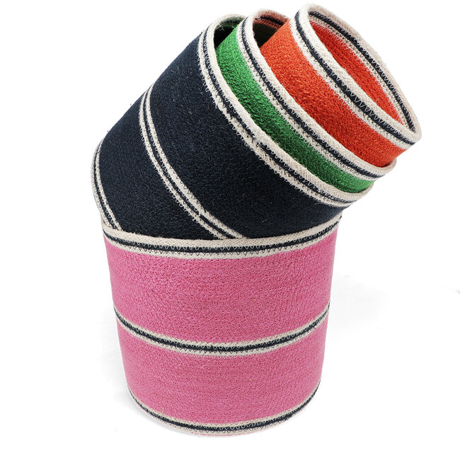 Jute Storage Basket round Set of 4 large