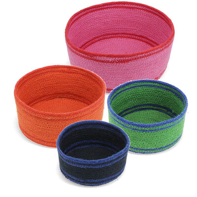 Rex London Jute Storage Basket round Set of 4 small