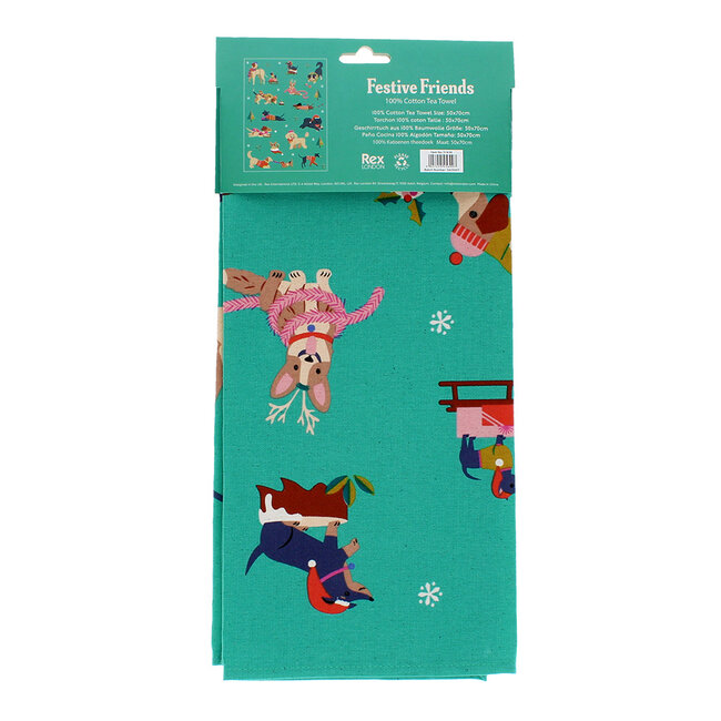 Tea towel Festive Friends