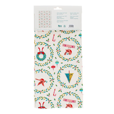 Rex London Tea towel Classic Christmas