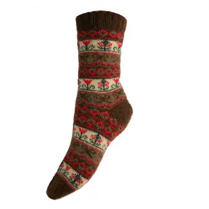 Joya Socken Wollmix Ribbons brown