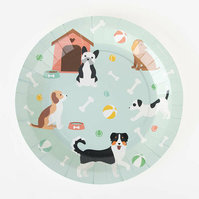 My Little Day Pappteller Set of  8 Dogs