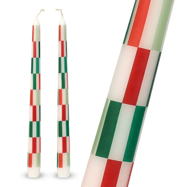Dinner Candles Check red/green