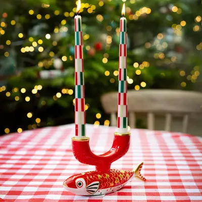 Talking Tables Dinner Kerzen Check red/green