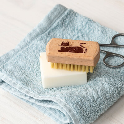 Rex London Nail Brush Wooden Mini Cat