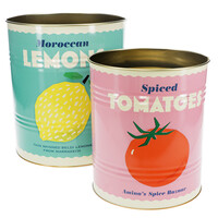 Rex London Storage Tins Lemon and Tomato  XL Set of 2