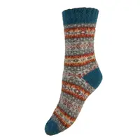 Gemjar Socken Wollmix Scandi teal/grey/rust