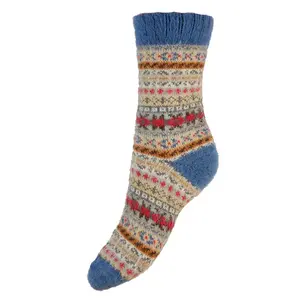 Joya Socks Woolmix Scandi blue/fawn/red