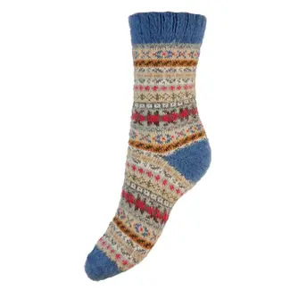 Gemjar Socken Wollmix Scandi blue/fawn/red
