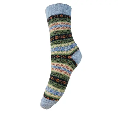 Joya Socken Wollmix Scandi pale blue/green/black