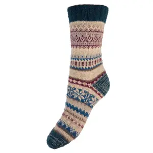 Joya Socks Woolmix Scandi fawn/burgundy