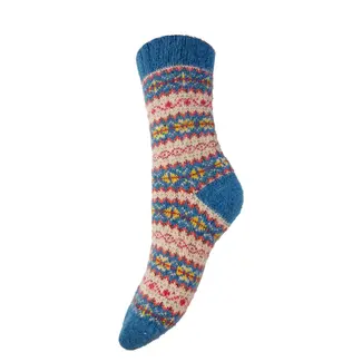 Gemjar Socken Wollmix Scandi teal/fawn/yellow
