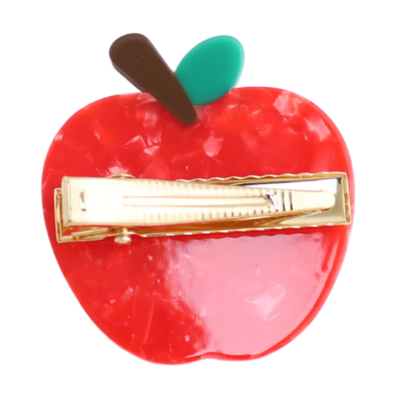 Red Cuckoo Hair Clip Apple