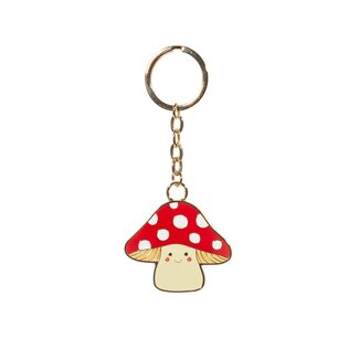 Sass & Belle Keyring Enamel Mushroom