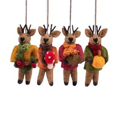 Sjaal met Verhaal Felt Hanger Hert assorti