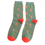 Miss Sparrow Männer-Socken Bamboo Reindeer & Holly green