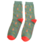 Miss Sparrow Mens Socks Bamboo Reindeer & Holly green