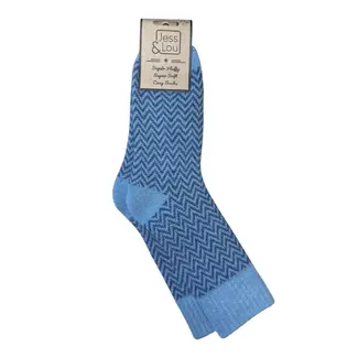 Jess & Lou Socks Ribbed Herringbone blue