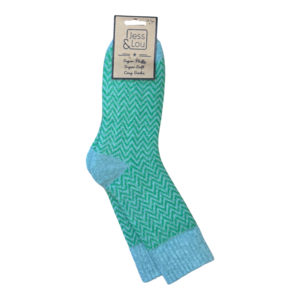 Jess & Lou Socken Ribbed Herringbone green