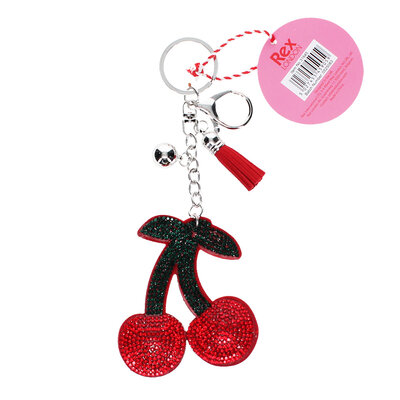 Rex London Keyring bag charm Sparkly Cherry
