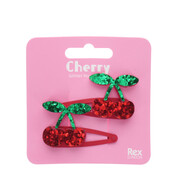 Rex London Haarspangen  Glitzer Cherry