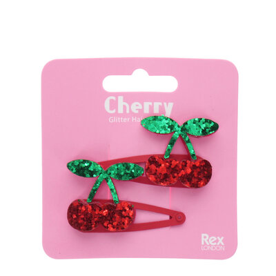 Rex London Haarspangen  Glitzer Cherry