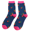 Miss Sparrow Socks Bamboo Cherries navy