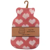 Jess & Lou Hot Water Bottle Mini Hearts pink/white