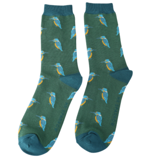 Miss Sparrow Männer-Socken Bamboo Kingfishers green