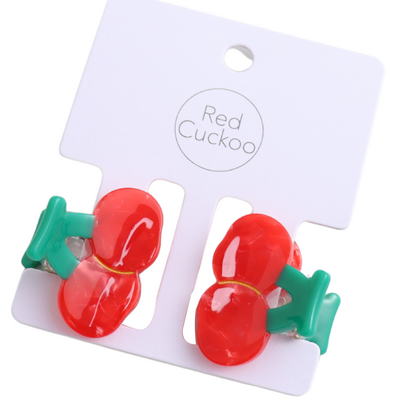 Red Cuckoo Haarklammer Cherries Set of 2