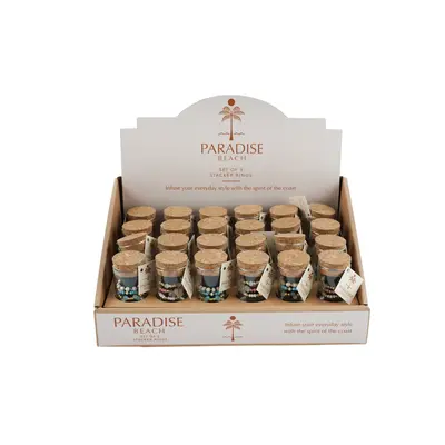 CGB Giftware Rings In a Bottle Paradise Beach Set of 3