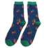 Miss Sparrow Mens Socks Bamboo Cherries navy
