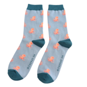 Miss Sparrow Mens Socks Bamboo Little Octopus denim