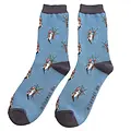Miss Sparrow Mens Socks Bamboo Woodpecker denim