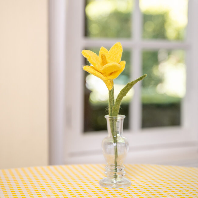 Felt Flower Krokus geel-oranje-wit assorti