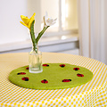 Sjaal met Verhaal Felt Coaster 35 cm met Lieveheersbeestjes groen