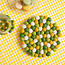 Felt Coaster 40 cm Rond Bolletjes groen-geel