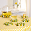 Felt Coaster 10 cm Rond Bolletjes groen-geel (set of 4)