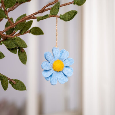 Sjaal met Verhaal Felt Hanger Margrietje violettinten assorti