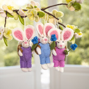 Sjaal met Verhaal Felt Hanger Haas met Mand assorti